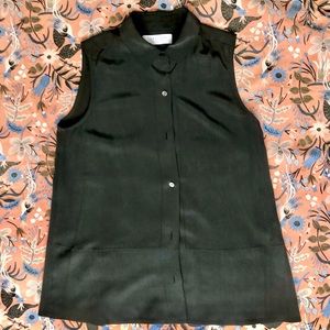 Everlane 00 Silk Sleeveless Button-Up